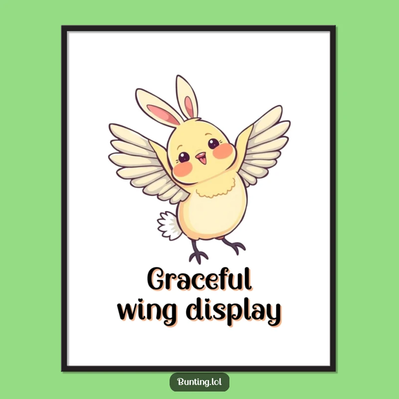 Funny Bunting Wing Digital Art - Instant Elegant Bird Decor!