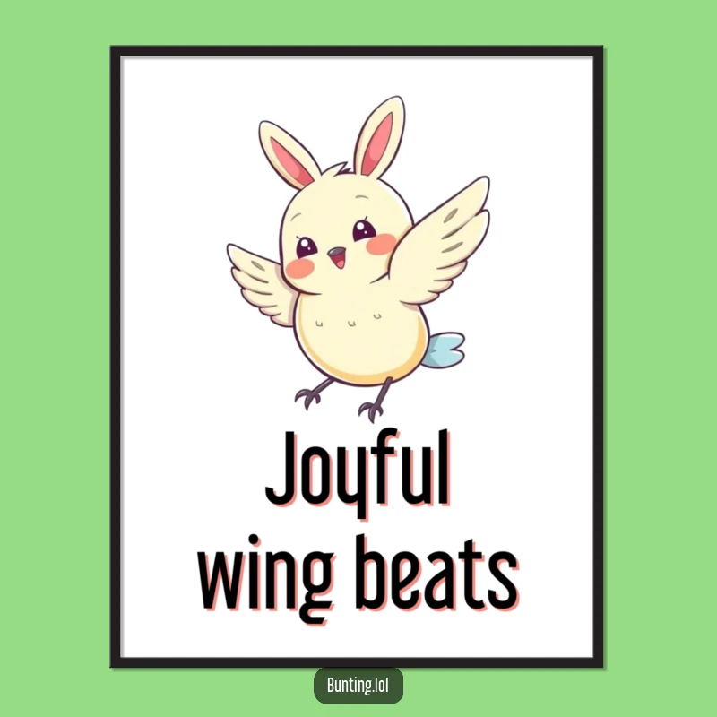 Funny Joyful Bunting Digital Art - Instant Happiness with Hilarious Flutter
