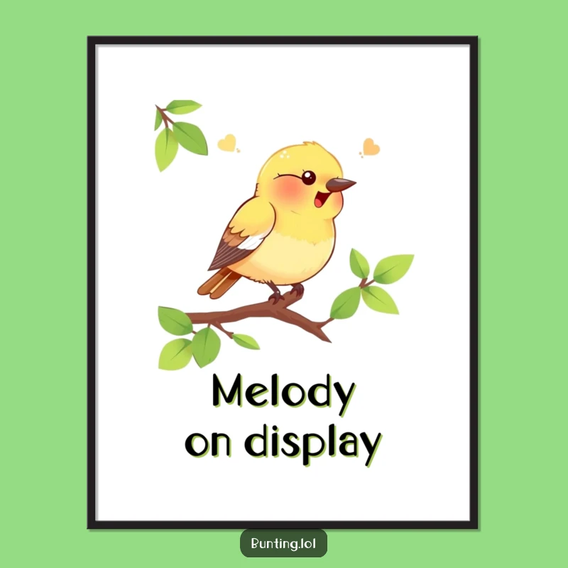 Funny Bunting Bird Digital Print, Instant Humorous Wall Art for Bird Enthusiasts
