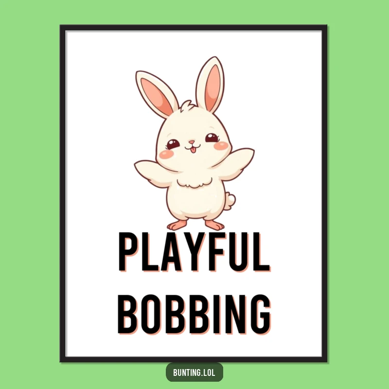 Funny Bunting Bob Digital Art: Playful Motion Download, Unique Funny Gift