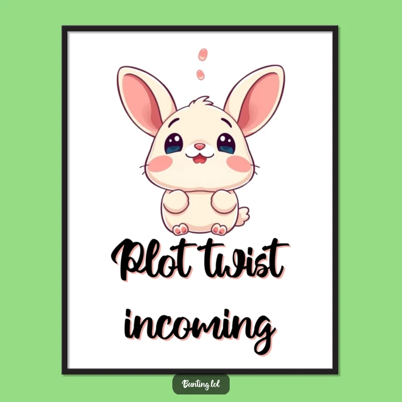 Funny Surprised Bunting Digital Art Print - Instant Download of Avian Astonishment