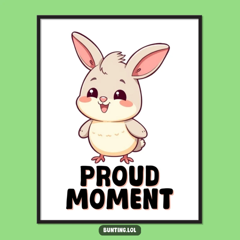 Funny Head Bob Bunting Digital Art: Proud Character's Bob for Confident Decor