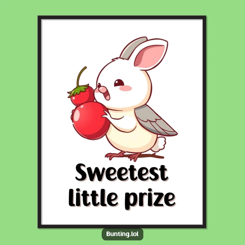 Funny Bunting Berry Digital Art: Craving Download, Cute Decor Gift