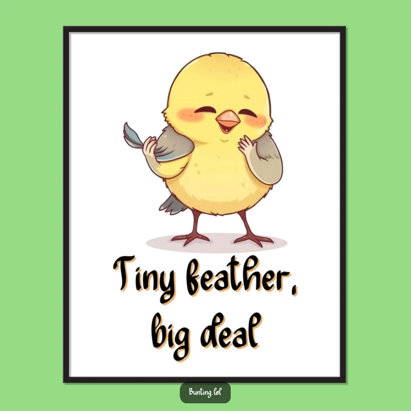 Funny Preening Bunting Digital Art Print - Instant Download of Comical Grooming