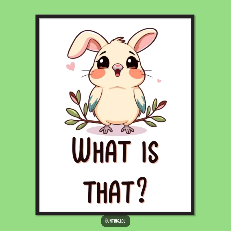 Funny Bunting Curiosity Digital Art: Instant Wonder, Perfect Wall Decor Gift