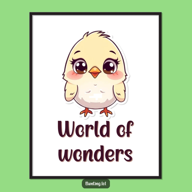 Funny Bunting Digital Art - Instant Wonder with Curious Bird Illustration