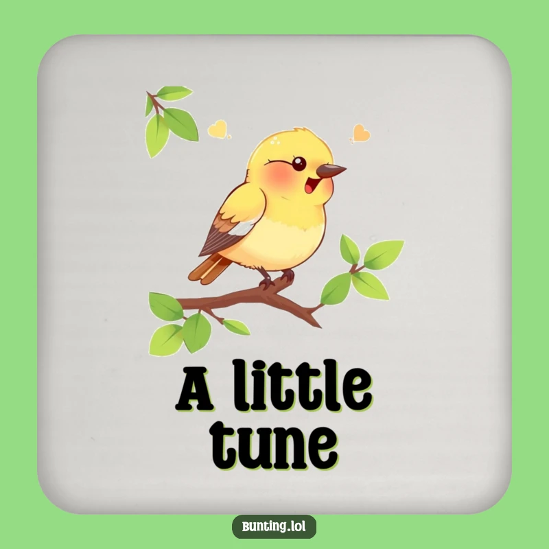 Funny Bunting Bird Coasters, Set of Humorous Table Protection for Birds Lovers