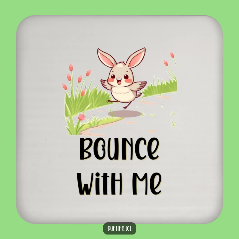 Funny Bunting Bird Hopping Coasters, Set of Cheerful Table Protection