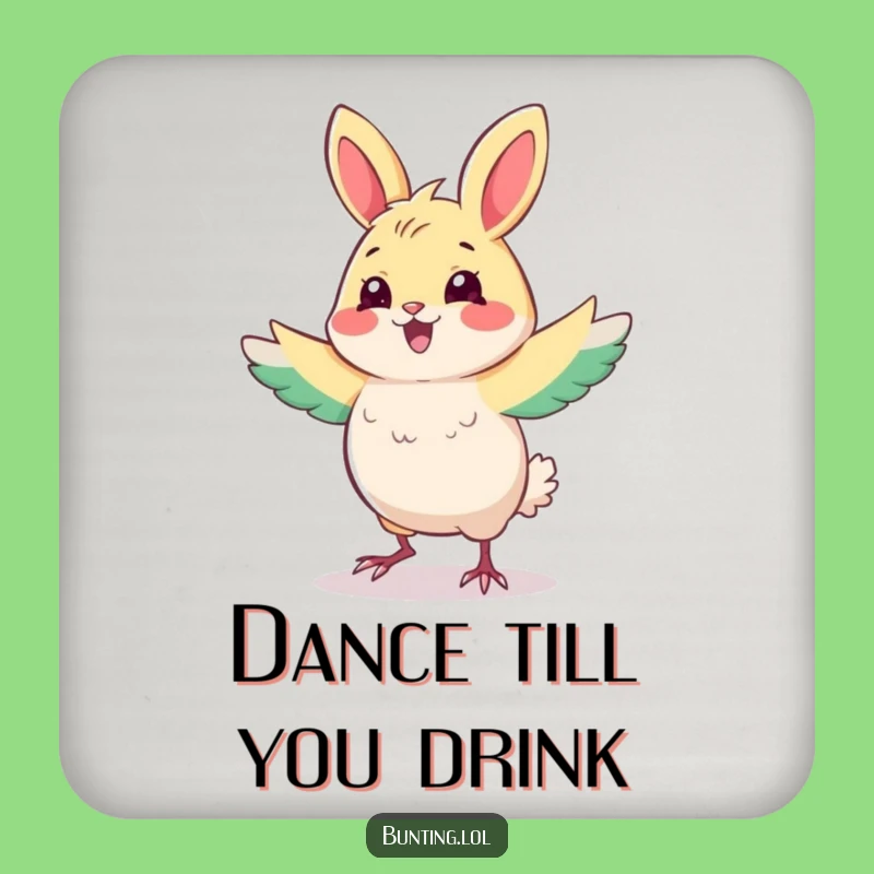 Funny Bunting Coasters - Protect Surfaces with Dancing Bird Charm