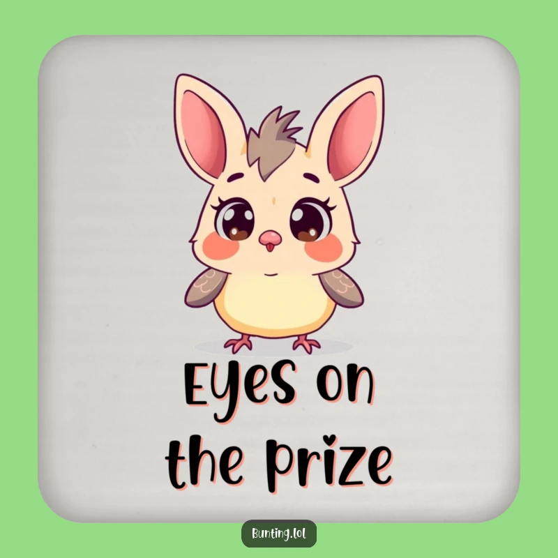 Funny Curious Bunting Coasters: Wide-Eyed Bird Exploring, Hilarious Drink Protection