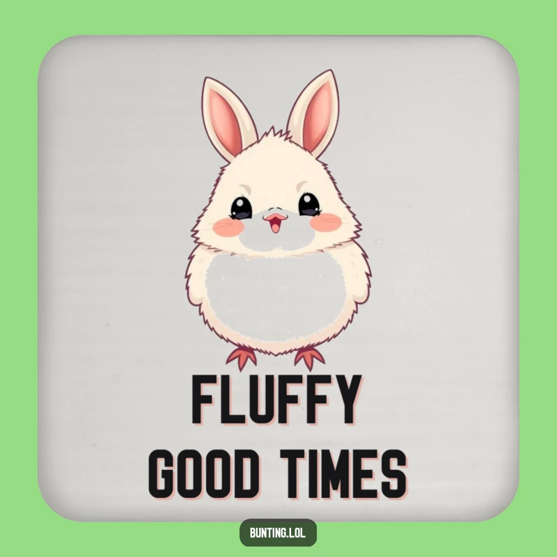 Funny Bunting Bird Puffed Up Coasters, Set of Enthusiastic Table Protection