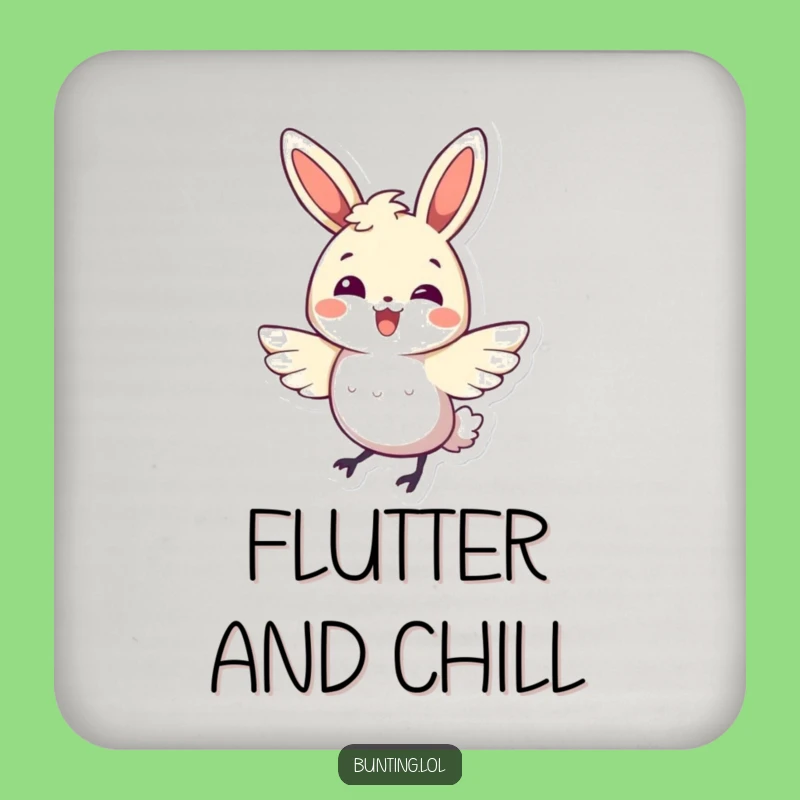 Funny Bunting Bird Coasters: Energetic Flutter Set - Fun Funny Gift