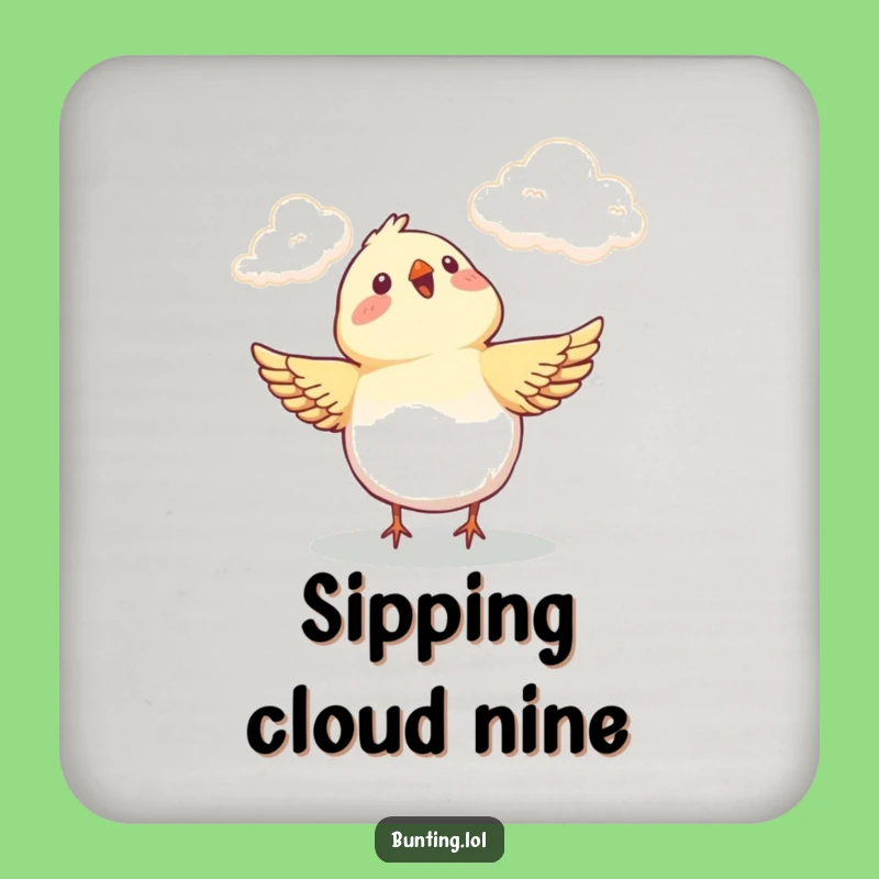 Funny Bunting Cloud Coaster - Protect Surfaces with Birdy Delight!