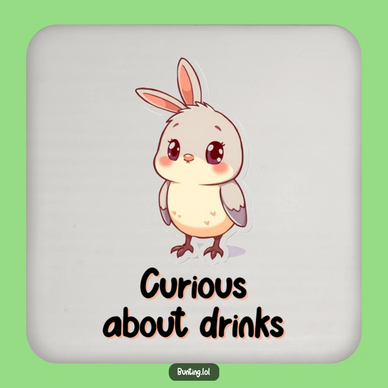 Funny Bunting Curious Coaster Set: Inquisitive Protection, Chic Funny Gift