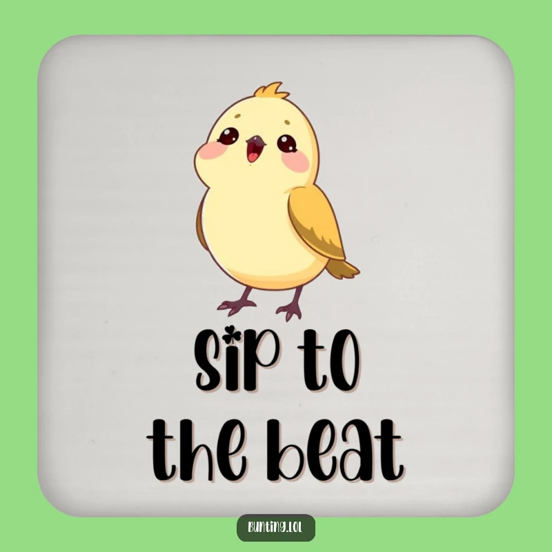 Funny Bunting Head Tilt Coaster Set - Protect Surfaces with Musical Humor