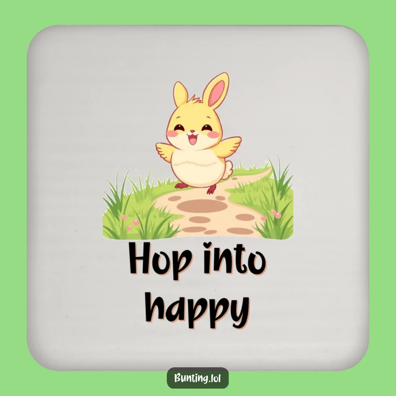 Funny Bunting Hopping Coaster Set - Protect Surfaces with Joyful Art