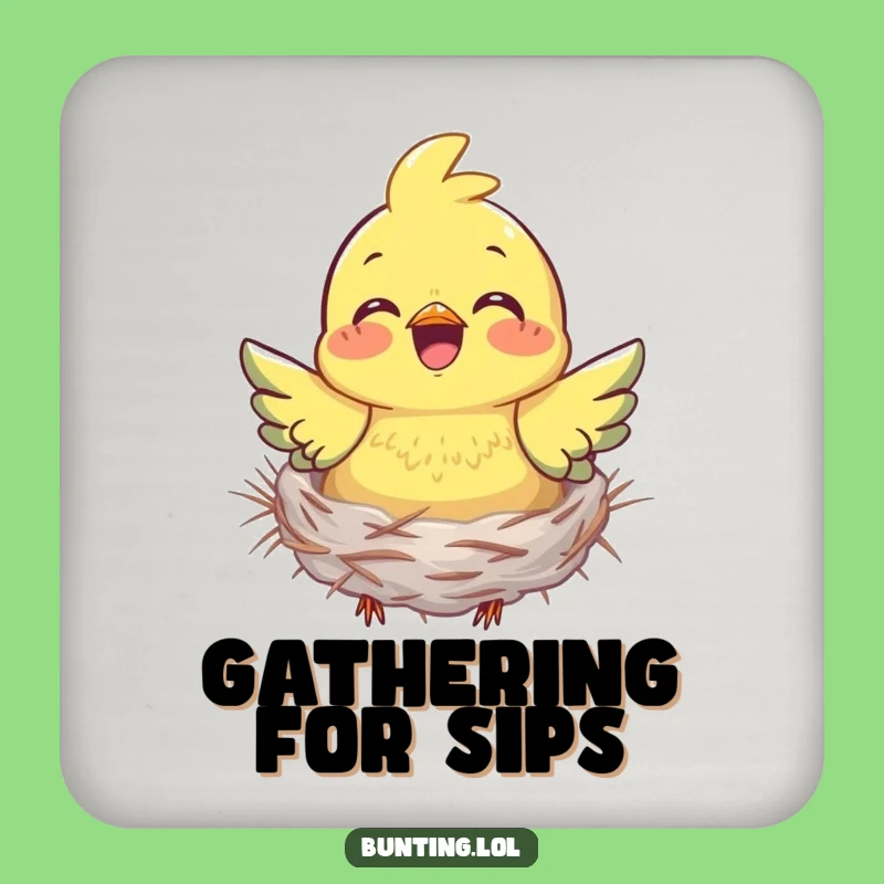 Funny Bunting Nesting Coaster: Protect Surfaces with Cheer, Great Gift