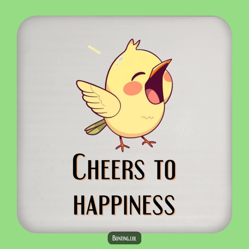 Funny Chirping Bunting Coaster Set - Protect Surfaces with Musical Cheer