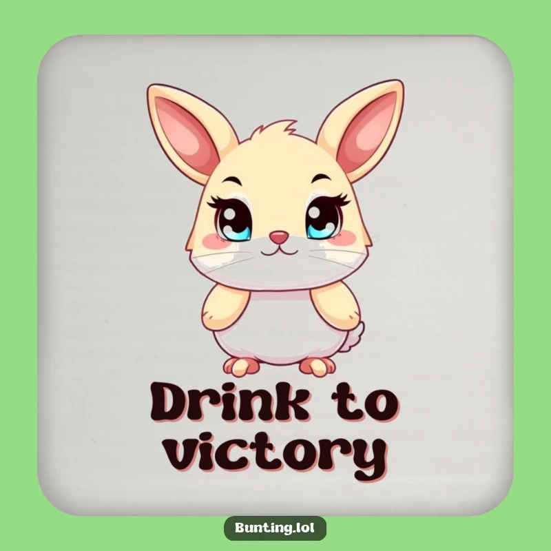 Funny Determined Bunting Coaster Set - Protect Surfaces with Focused Flair