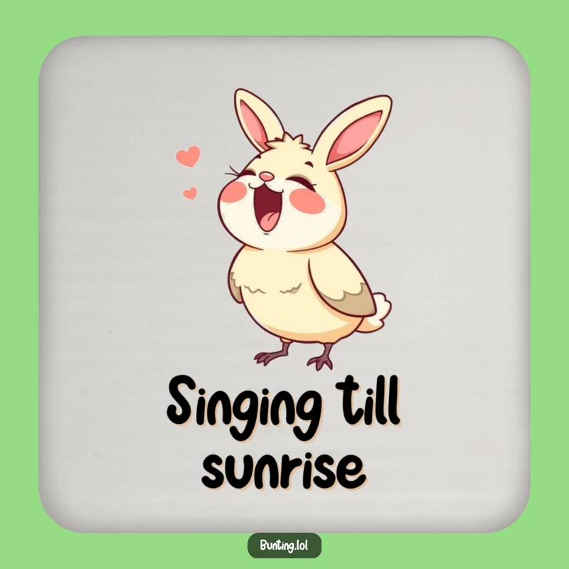 Funny Singing Bunting Coaster Set - Protect Surfaces with Vocal Vibrance