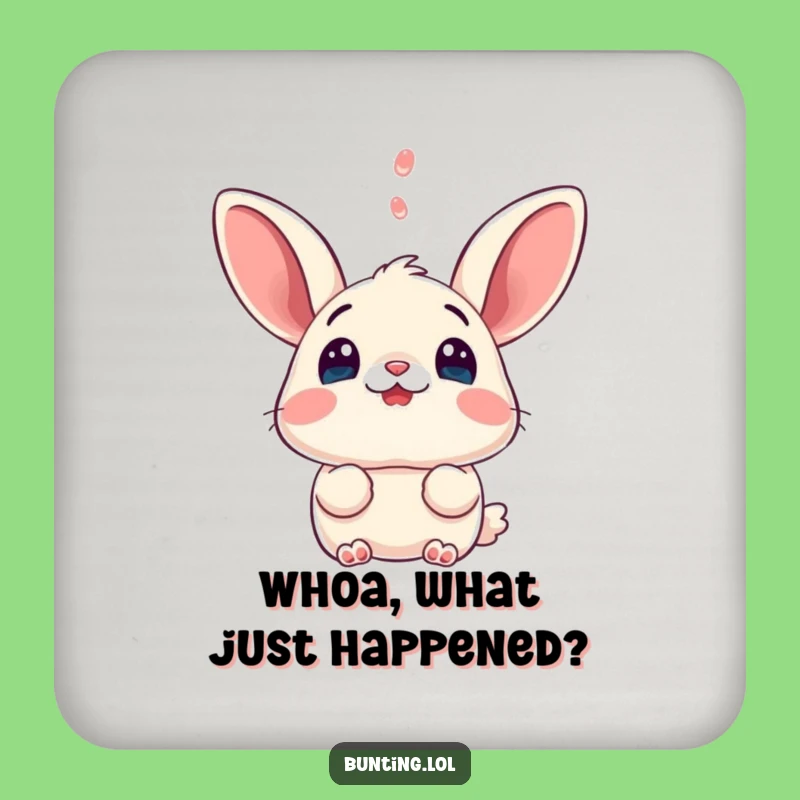 Funny Surprised Bunting Coaster Set - Protect Surfaces with Avian Amusement and Style