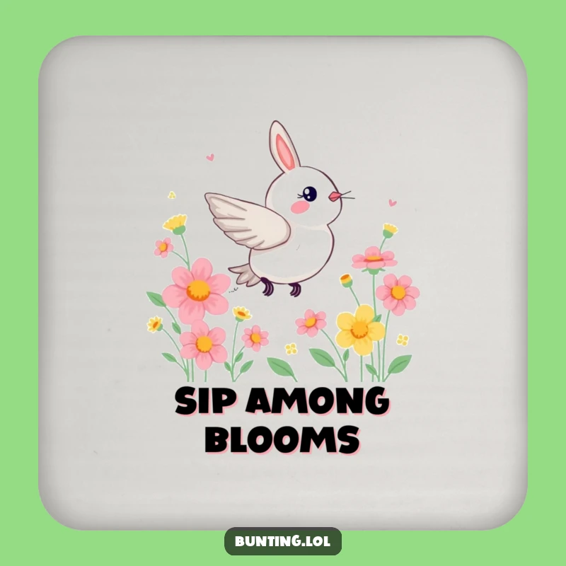 Funny Zippy Bunting Drink Coaster: Protect Surfaces with Vibrant Floral Art
