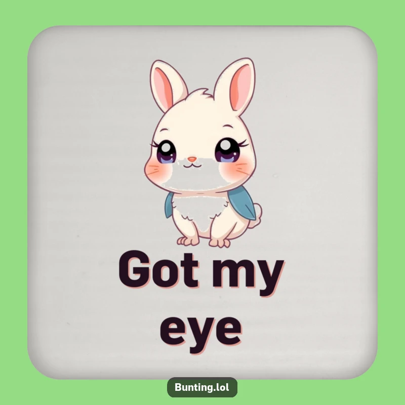 Funny Curious Bunting Drink Coaster: Protect Surfaces with This Humorous Bird Art