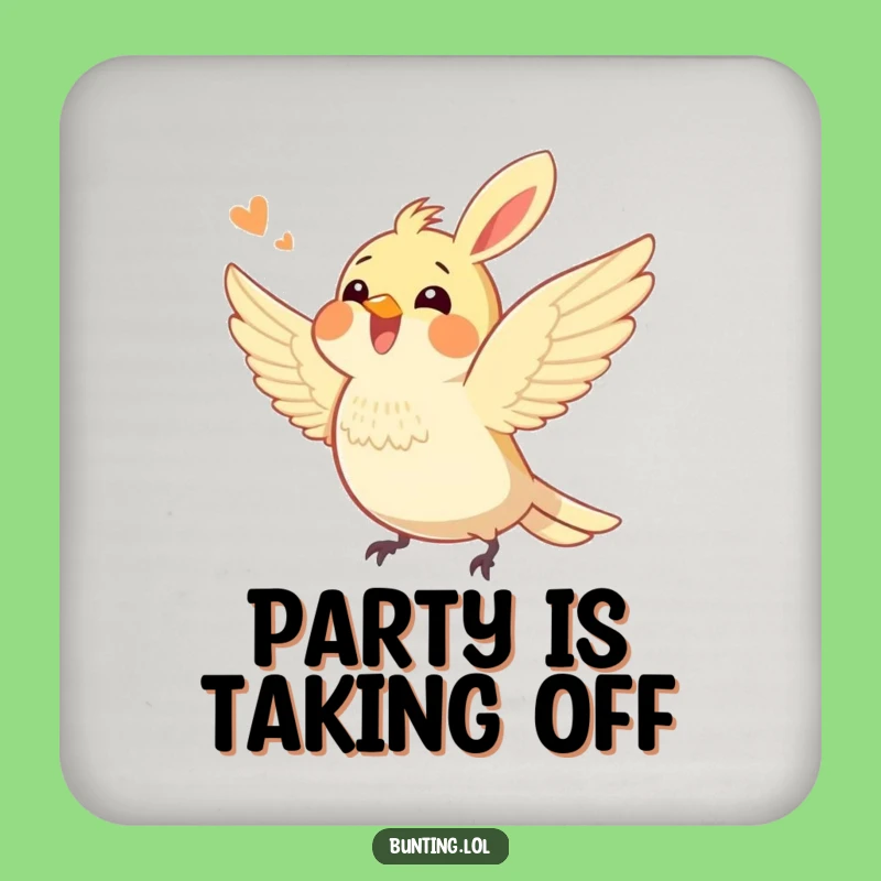 Funny Bunting Bird Fluttering Coaster: Protect Surfaces with Playful Energy, Perfect Gift
