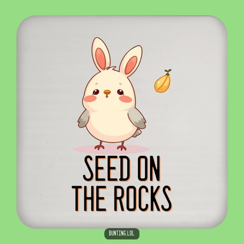 Funny Surprised Bunting Drink Coaster: Protect Surfaces with Amusing Art