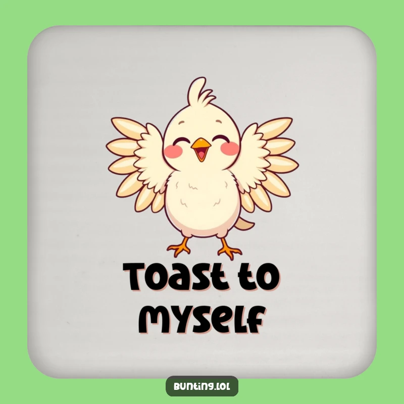 Funny Proud Bird Coaster: Delighted Protection, Humorous Drink Gift