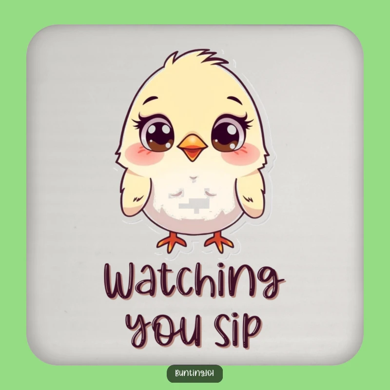Funny Bunting Coasters - Protect Surfaces with Curious Bird Charm