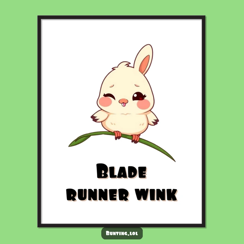 Funny Winking Bunting Poster: Add Mischief and Charm to Your Walls