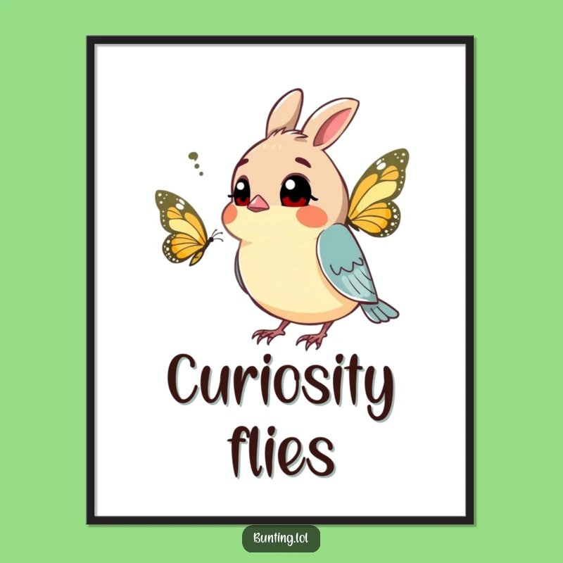 Funny Curious Bunting Poster: Spark Wonder and Intrigue