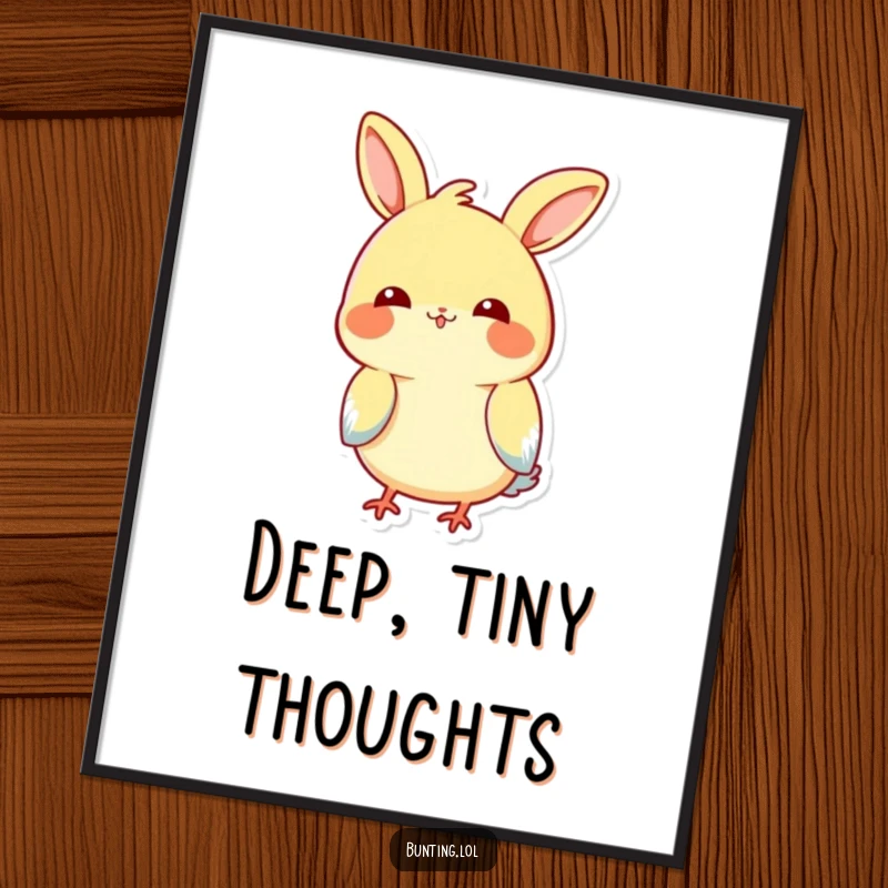 Funny Tilting Bunting Poster: Charming depiction of a bunting bird playfully tilting its head, creating a funny and engaging scene.