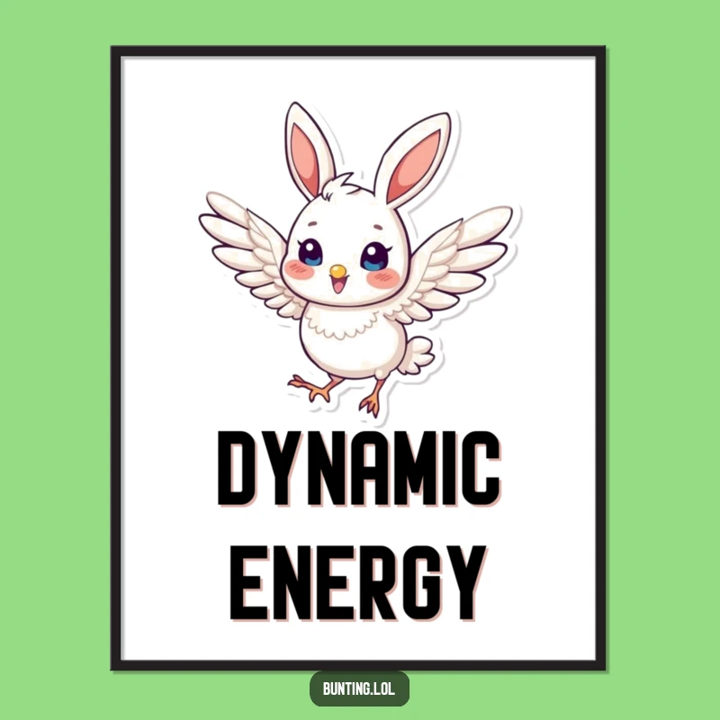 Funny Bunting Dynamic Poster: Energetic Art, Vibrant Wall Decor Funny Gift