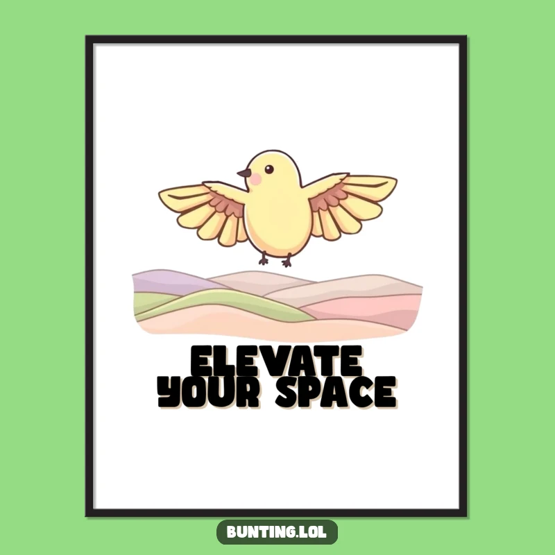 Funny Soaring Bird Poster: Scenic Flight Art - Unique Funny Gift!