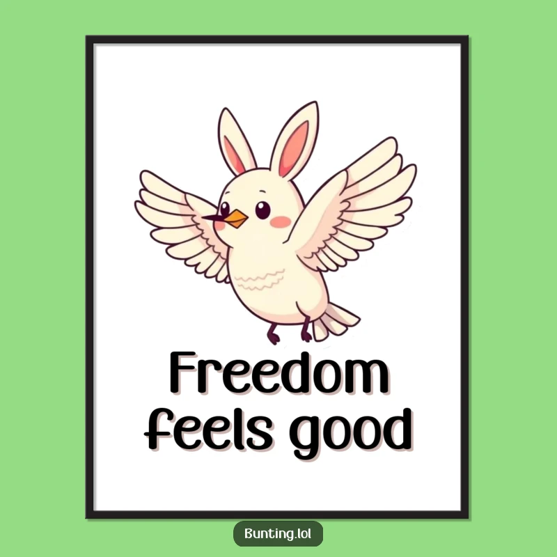 Funny Flying Bunting Poster: Inspirational Wall Art, a Hilarious Gift for Dreamers