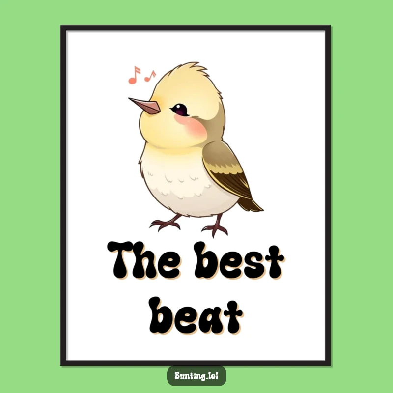 Funny Bunting Bird Head Tilt Poster, Elegant Wall Art for a Peaceful Space