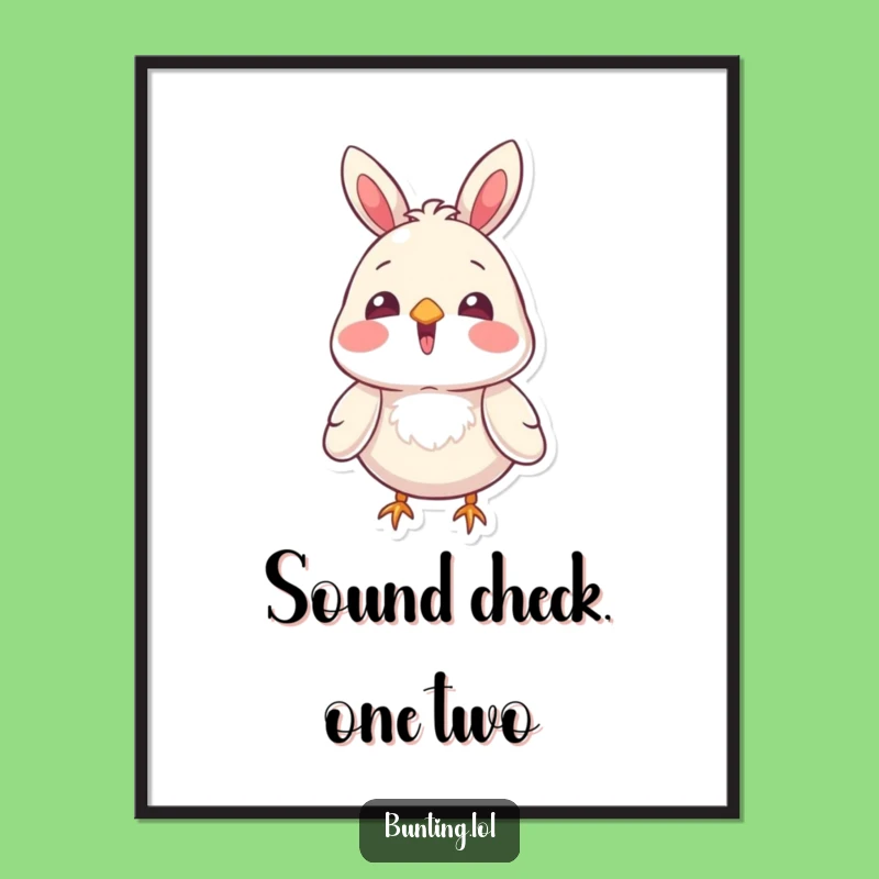 Funny Bunting Bird Singing Poster: Melodious Art, Cheerful Decor Gift