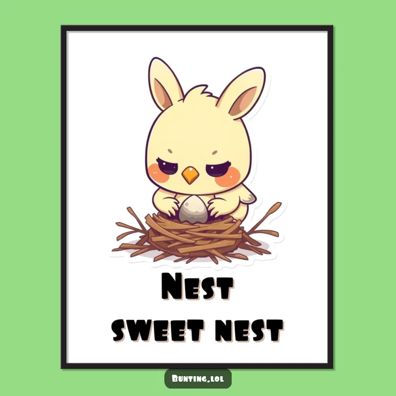 Funny Focused Bunting Poster: Inspire Effort and Humor