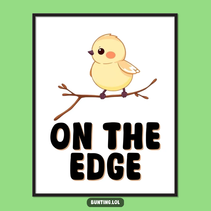 Funny Hopping Bunting Poster: Lively Wall Art, a Hilarious Gift for Bird Lovers