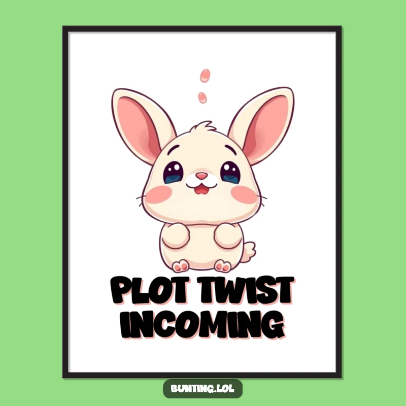 Funny Surprised Bunting Poster - Bring a Laugh to Your Walls with Bird Art