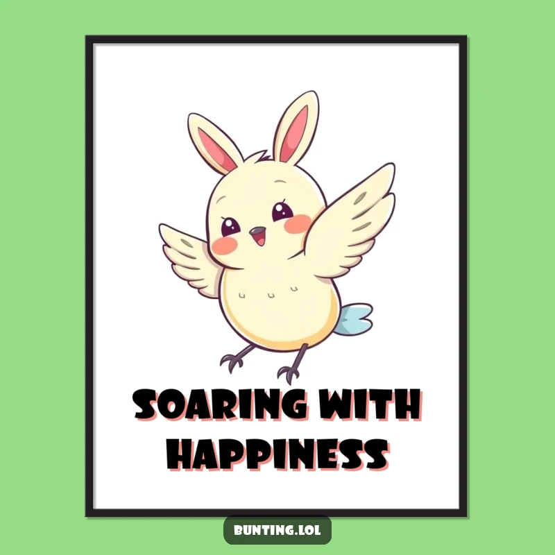 Funny Joyful Bunting Poster - Wall Art Bursting with Hilarious Happiness