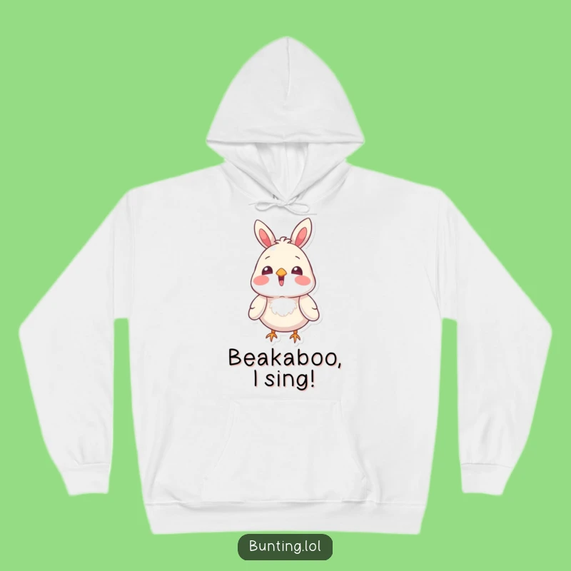 Funny Bunting Bird Singing Hoodie: Cozy Melody, Warm Gift