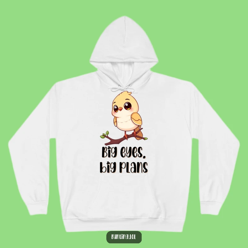 Funny Big Eyes Bird Hoodie: Cozy Perched Songbird Sweatshirt, Humorous Gift