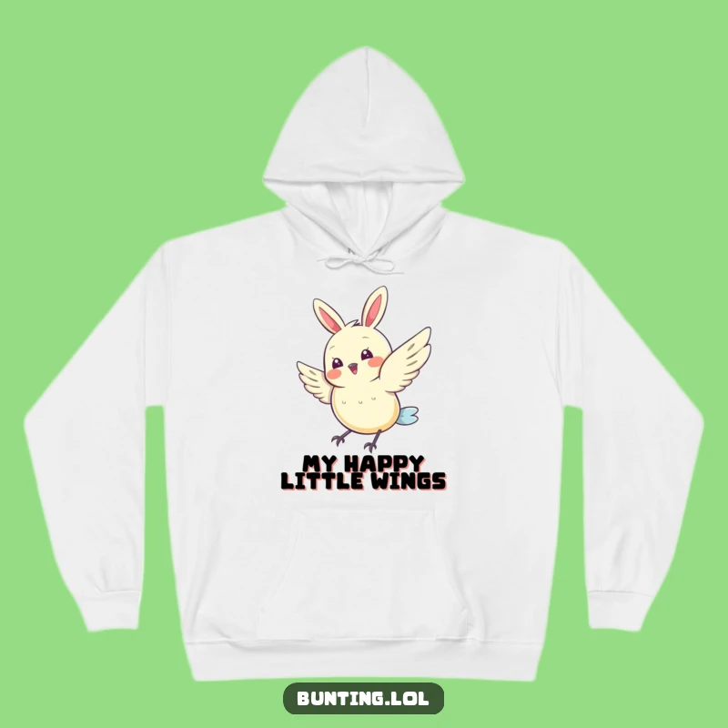 Cozy Funny Bunting Hoodie - Embrace Joy with this Happy Flutting Bird