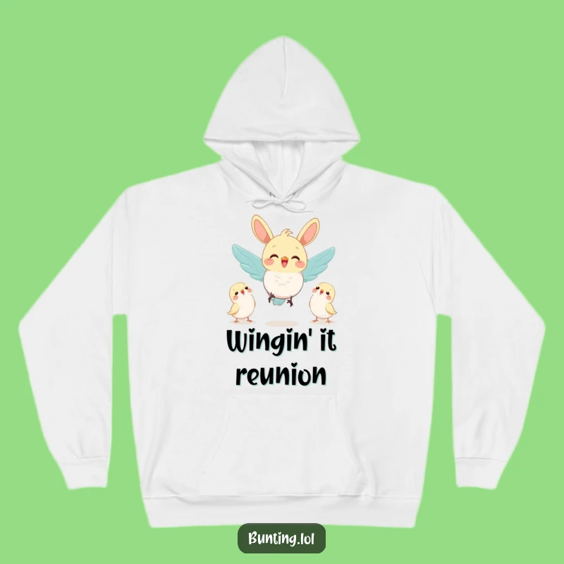 Cozy Funny Joyful Bunting Friends Hoodie: Warmth and Connection!