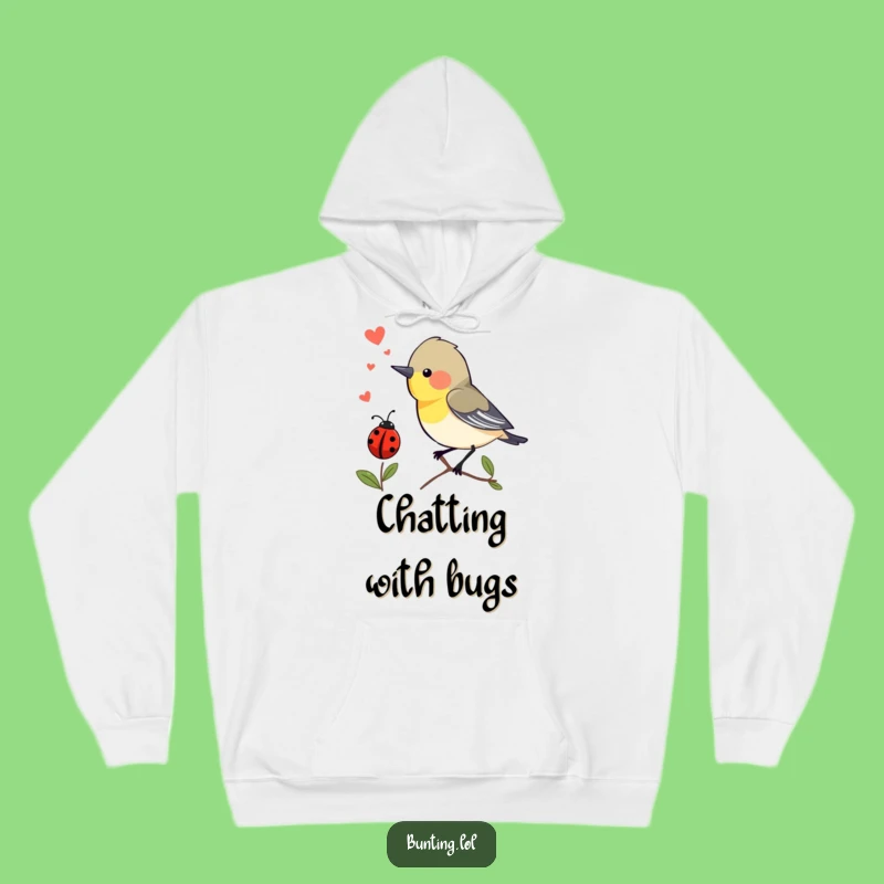 Funny Bunting Bird Hoodie: Cozy Chirp & Ladybug, Hilarious Comfort!
