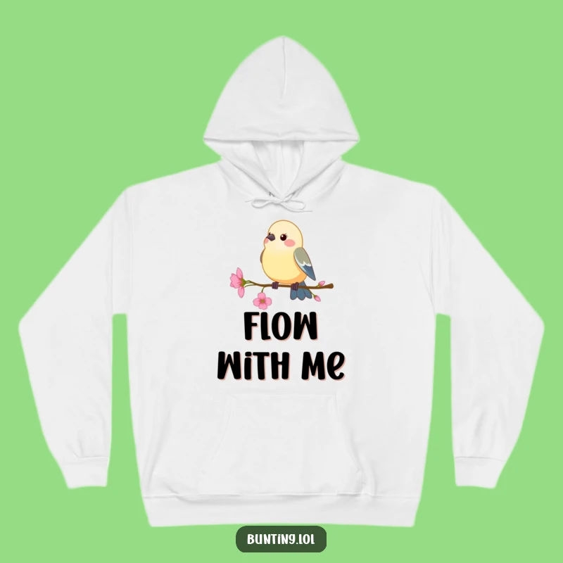 Funny Bunting Bird Hoodie: Perched Peace, Cozy Humor Gift!