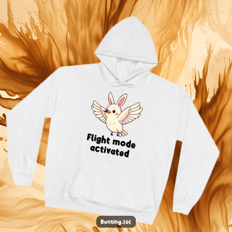 Funny Bunting Hoodie featuring a bird in majestic flight with wings spread wide, providing warmth and inspiration.